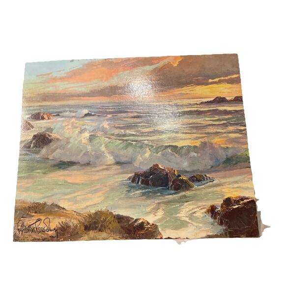 Bradbury Fine Art Print 16x20” Rolling Surf" Vivid Litho Ocean Waves Nature - Picture 2 of 9